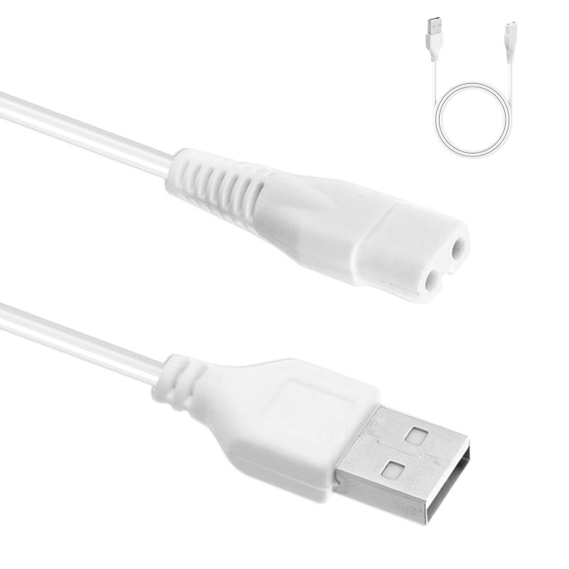WrteEase Replace Charger Cable Compatible with Philips Shaver 5 V-12v 30cm, USB Shaver Replacement Charging Cable Wire for OneBlade,Philips Shaver/Beard Trimmer Charger (White-1PC)